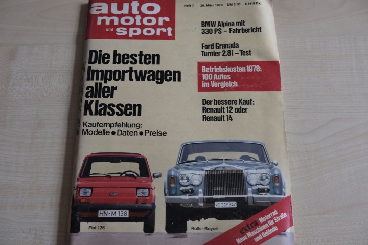 Deckblatt Auto Motor und Sport (07/1978)
